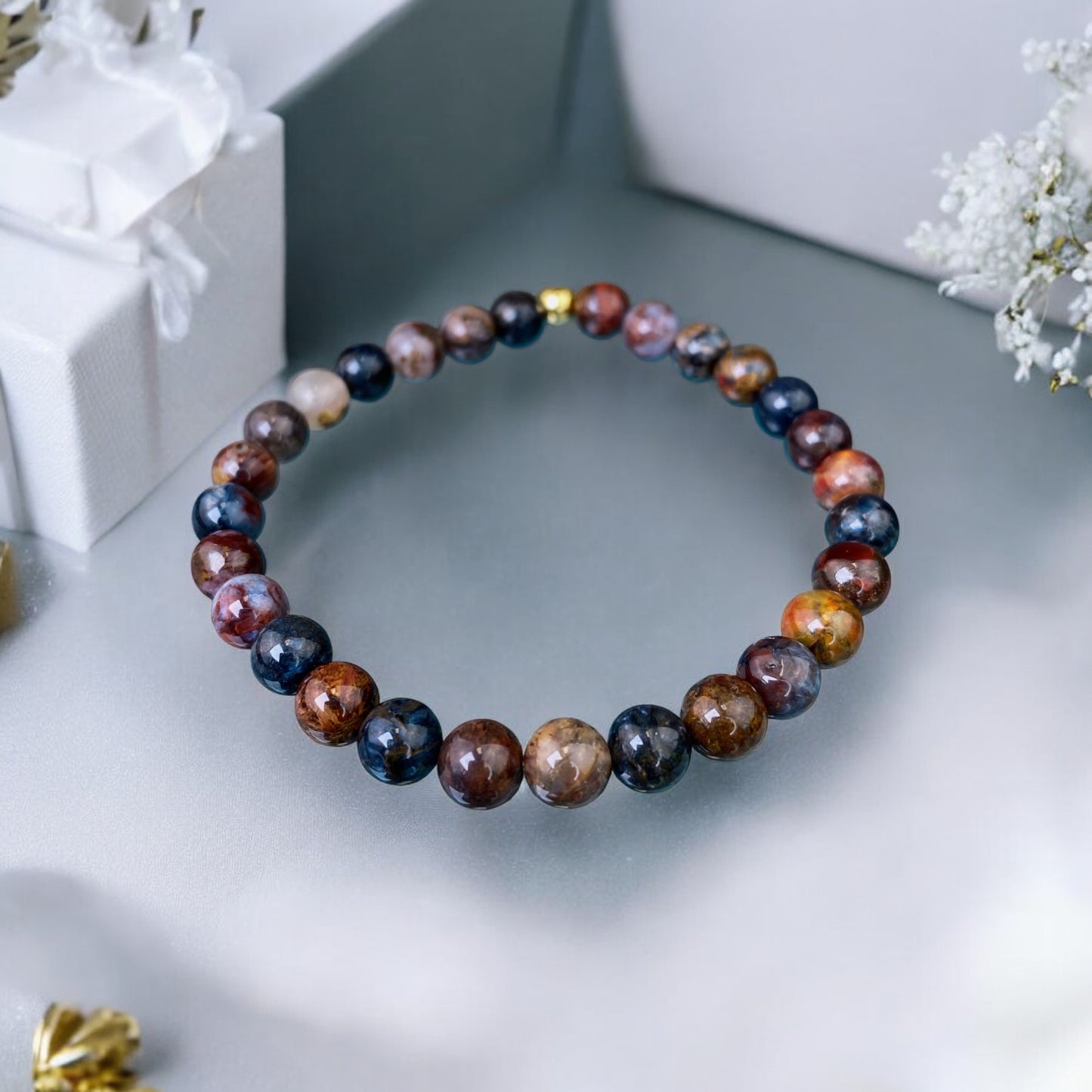 Pietersite bracelet (Pietersite, 6mm. For protection, good mood and energy.)