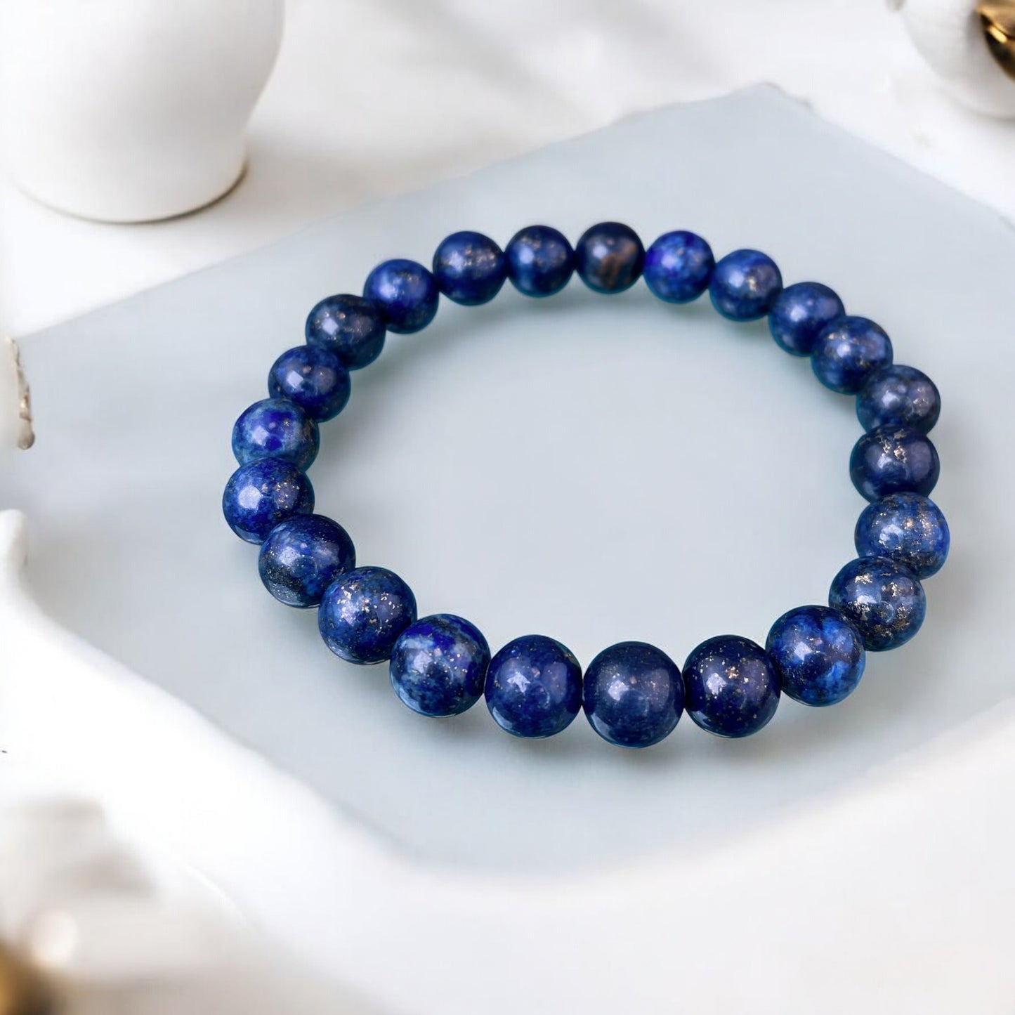 Lazurite bracelet (Lazurite/Lapis Lazuli, 8mm. For inspiration, success and willpower.)