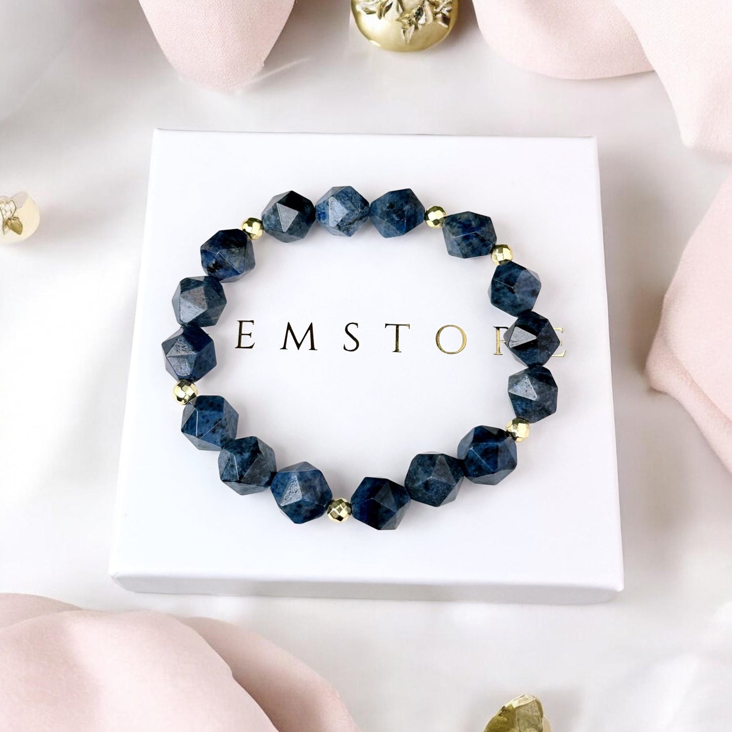 Sodalīta rokassprādze (Sodalīts, slīpēta forma, 8mm.Panākumiem, zināšanām un veiksmei.)