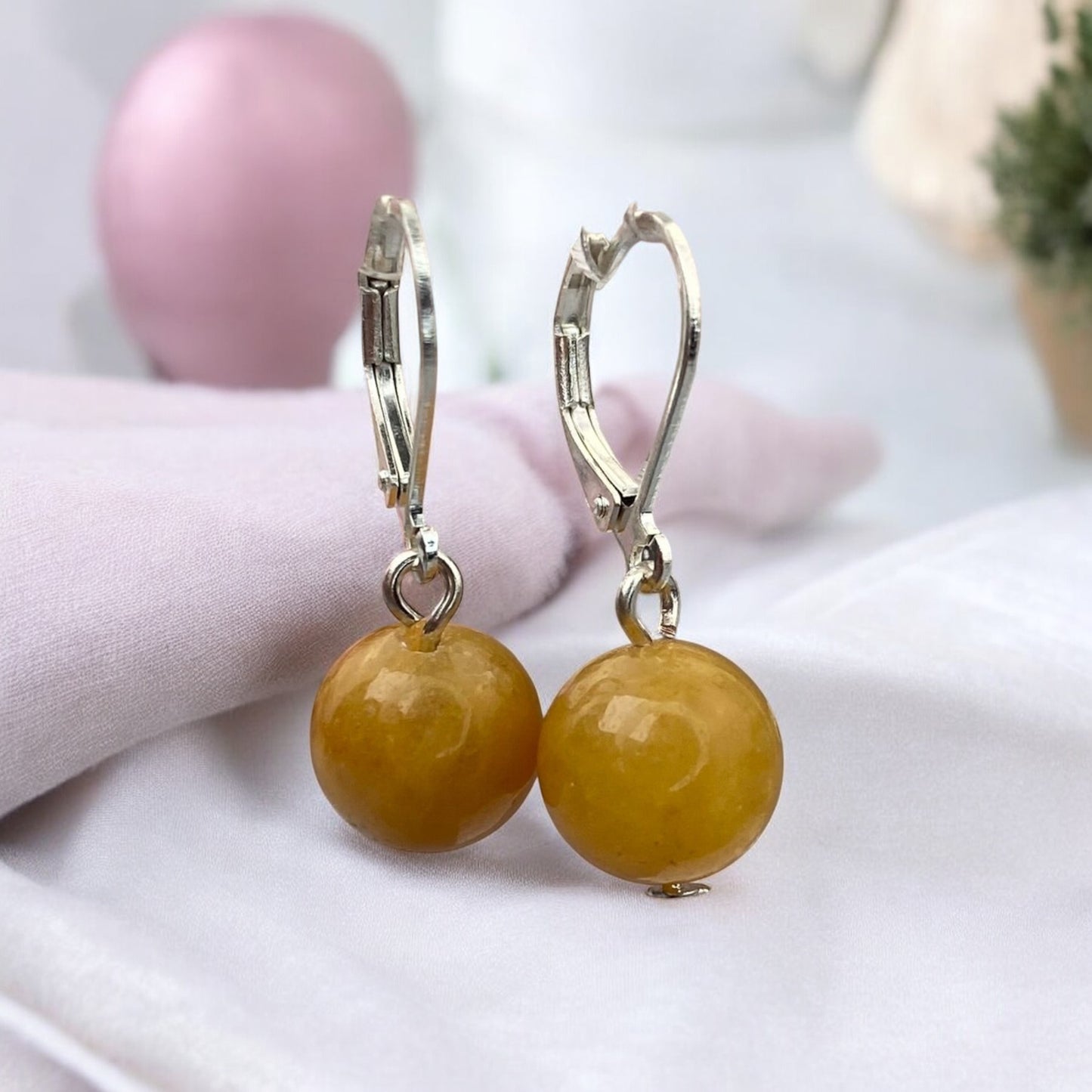 Jadeite earrings (Jadeite, 10mm (g))