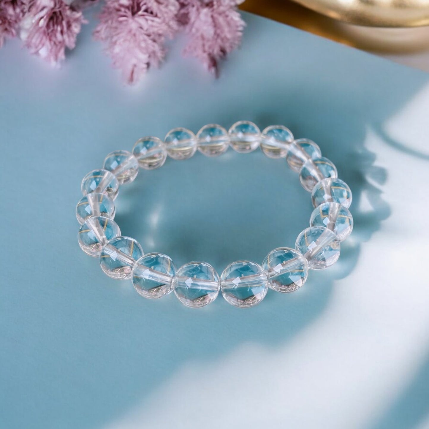 Clear Quartz bracelet (Clear Quartz,10mm.For health, positive energy and protection.)