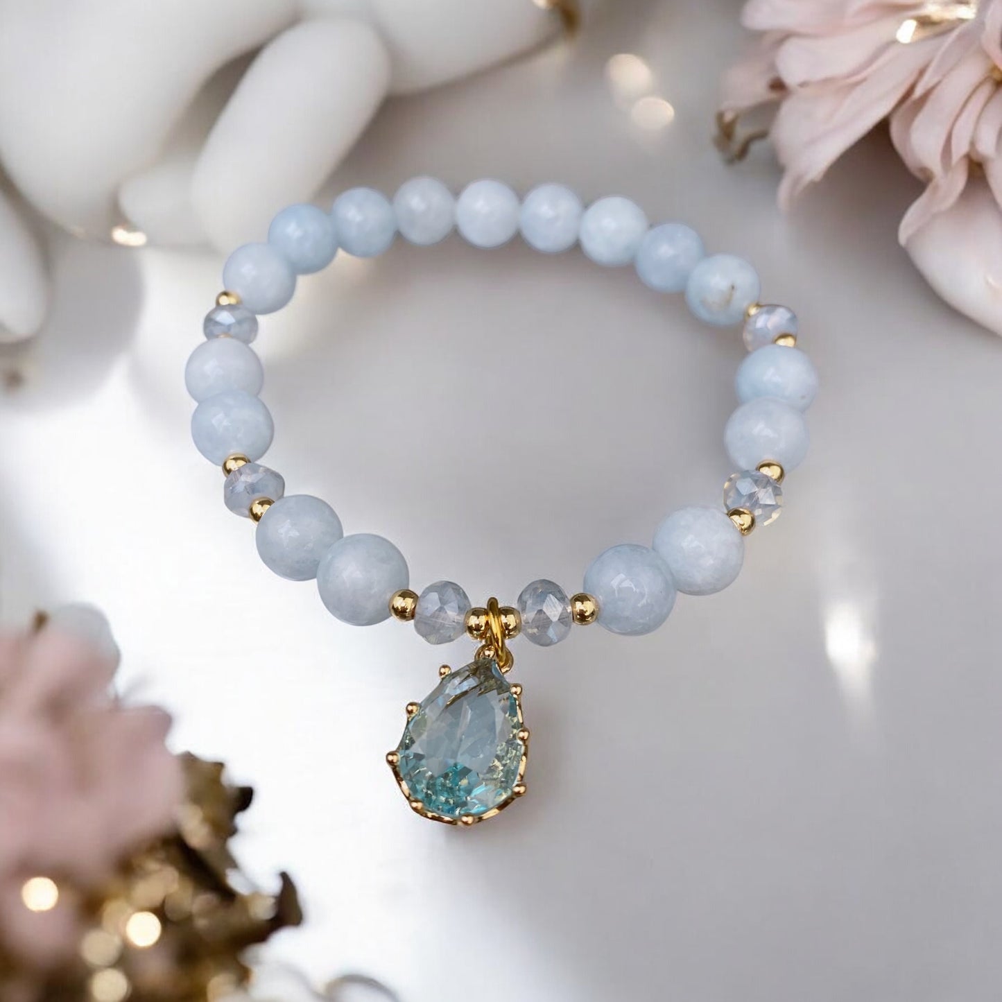 Žadeīta rokassprādze ar dekoratīvu piekariņu (Žadeīts, 8mm)