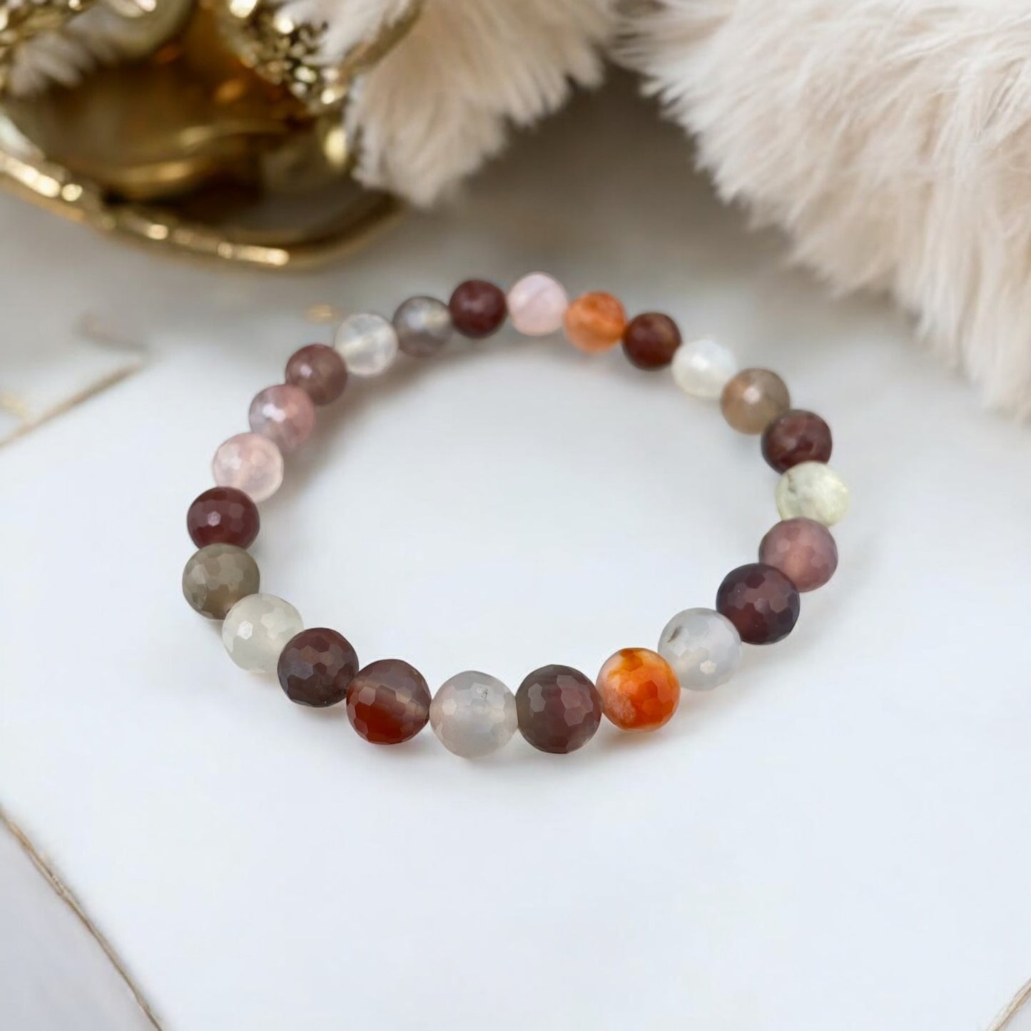 Ahāta rokassprādze (Ahāts 8mm, slīpēta forma)