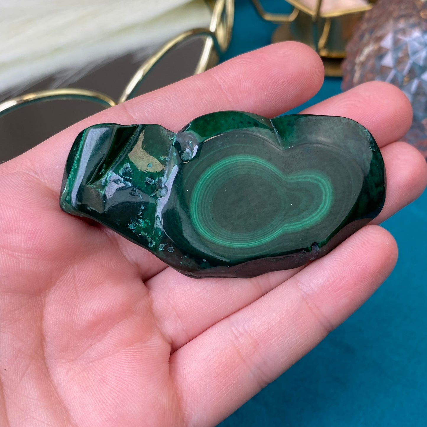 Natural polished Malachite plate 36g.
