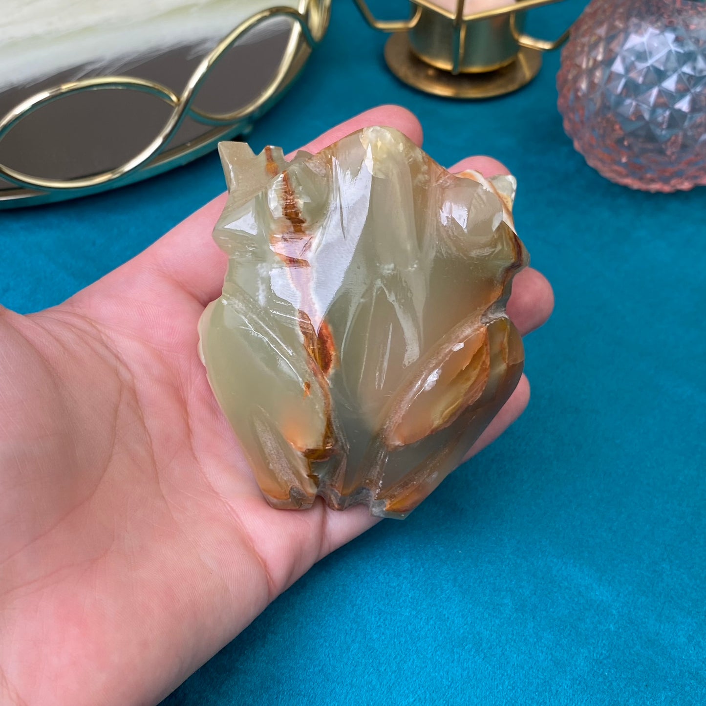 Natural Marble Onyx frog (Marble Onyx)