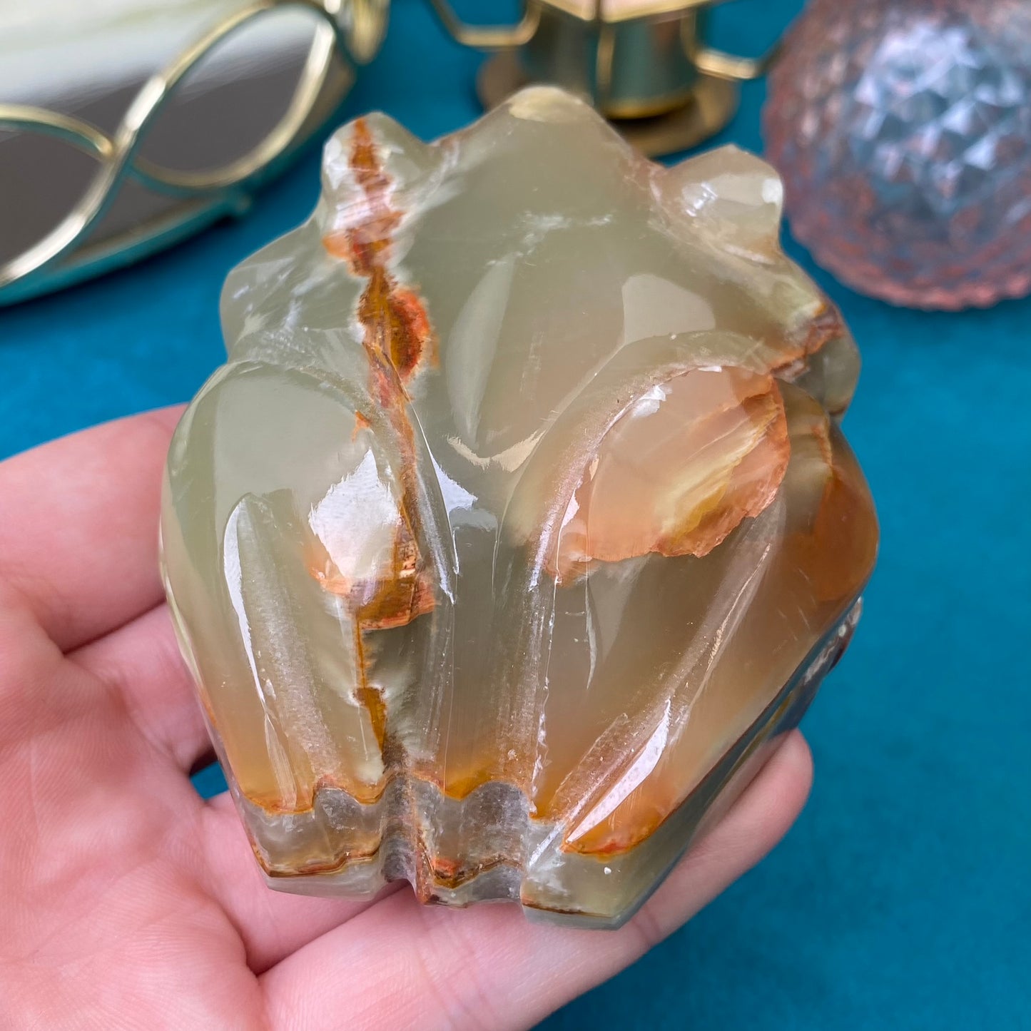 Natural Marble Onyx frog (Marble Onyx)