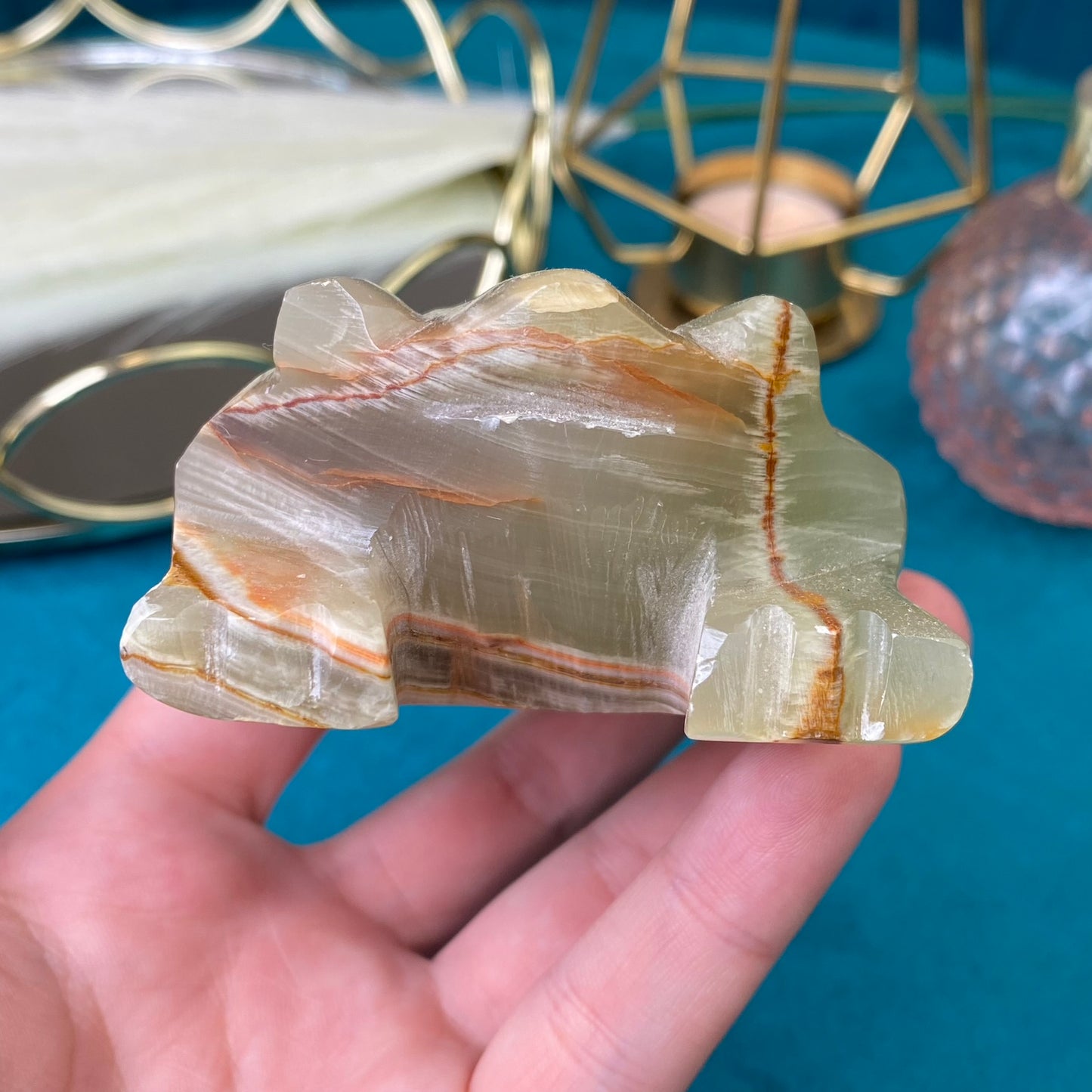Natural Marble Onyx frog (Marble Onyx)