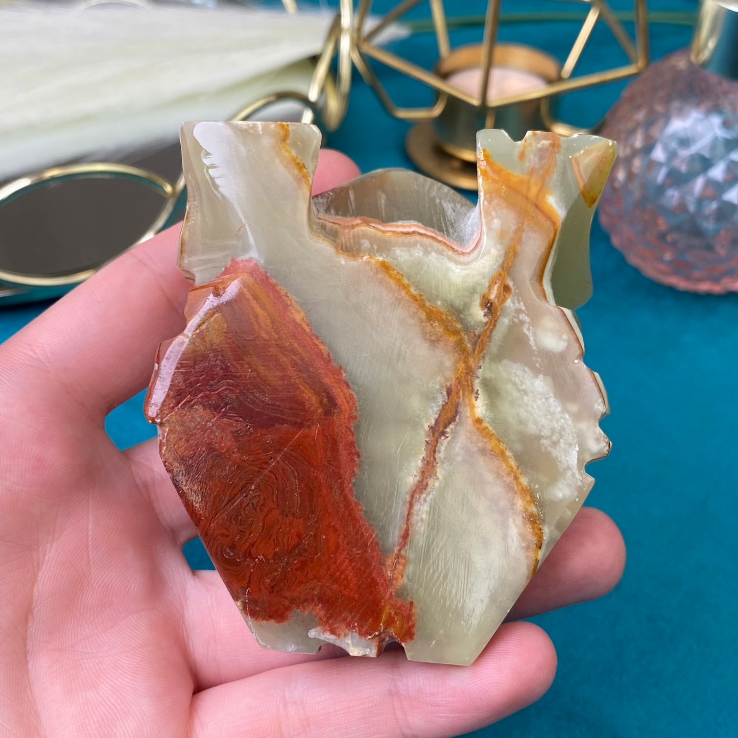 Natural Marble Onyx frog (Marble Onyx)