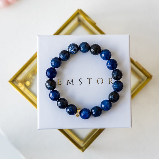 Sodalite bracelet (Sodalite, polished shape, 10mm.For success, knowledge and luck.)