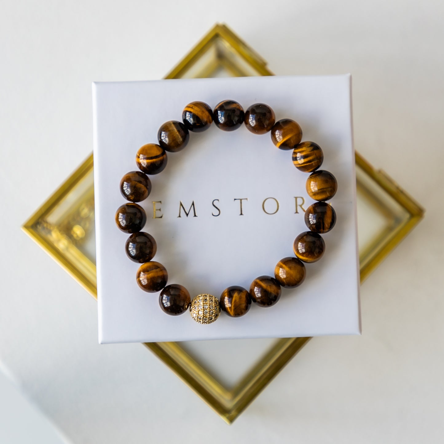 Tiger Eye bracelet (Tiger Eye, 10mm. For protection, well-being and health.)