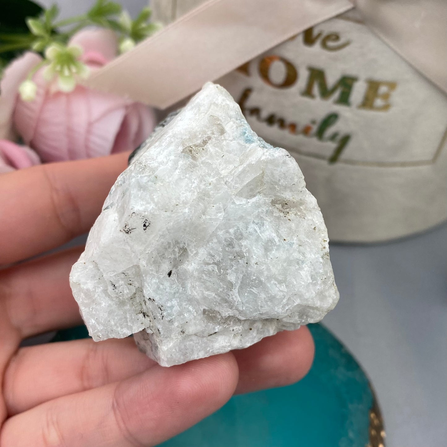 Raw Moonstone with Tourmaline (208g.)