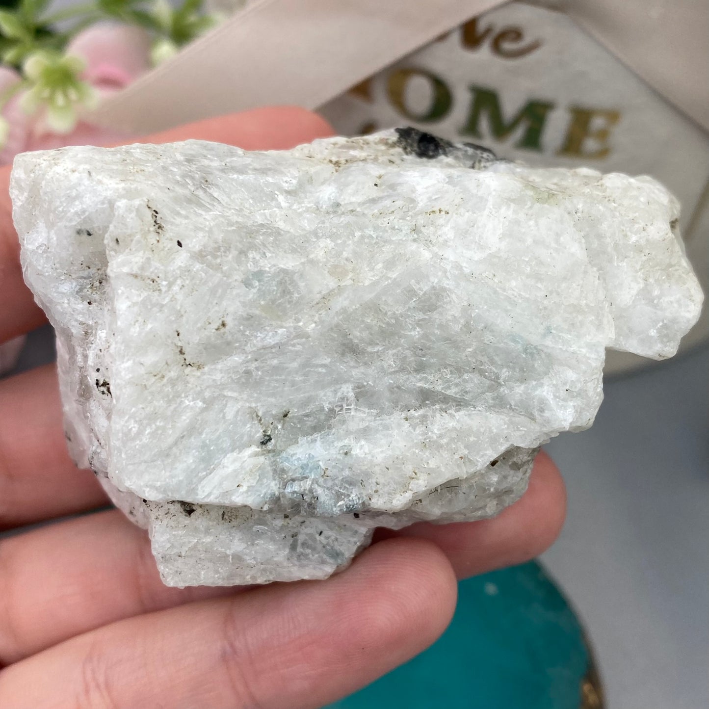 Raw Moonstone with Tourmaline (208g.)