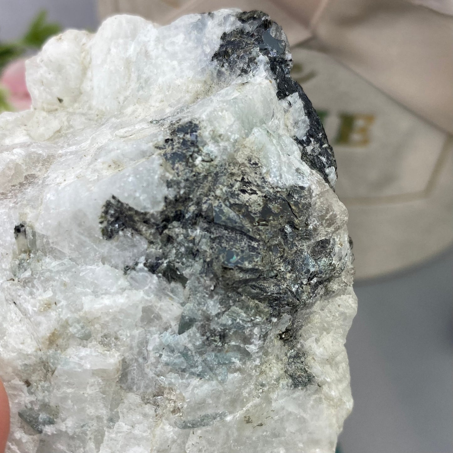 Raw Moonstone with Tourmaline (208g.)