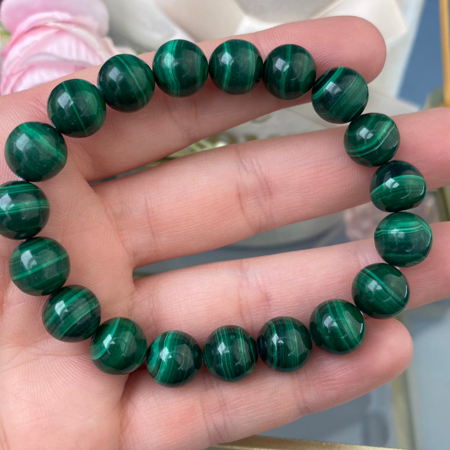 Malahīta rokassprādze (Malahīts 10mm)