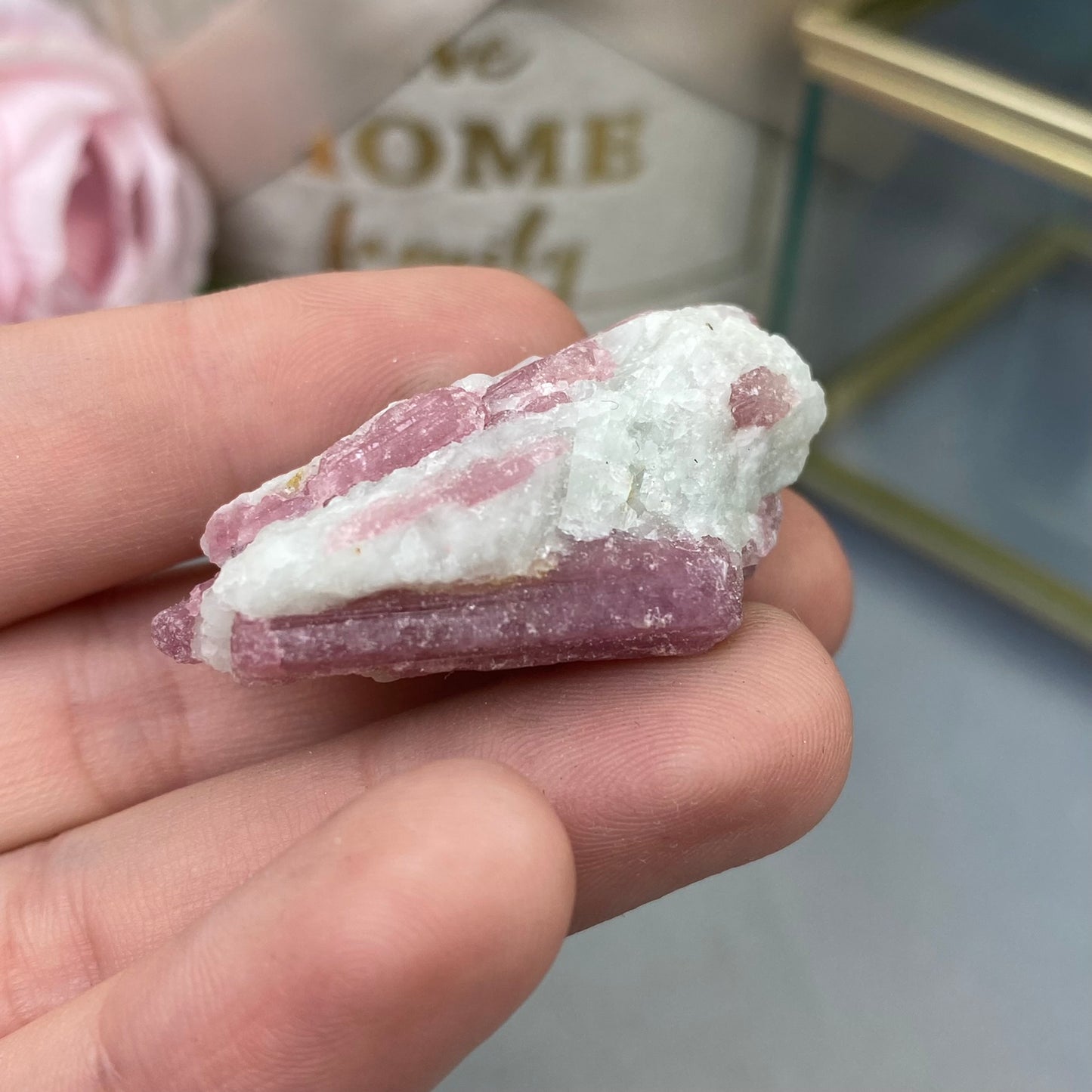 Rubellite in Quartz (Pink Tourmaline)