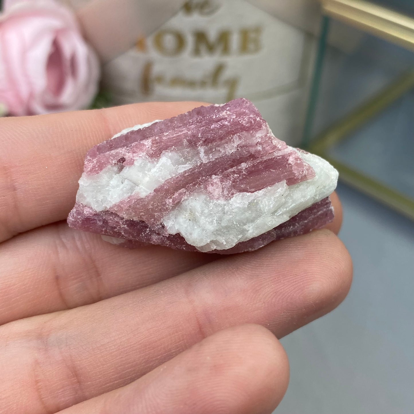 Rubellite in Quartz (Pink Tourmaline)