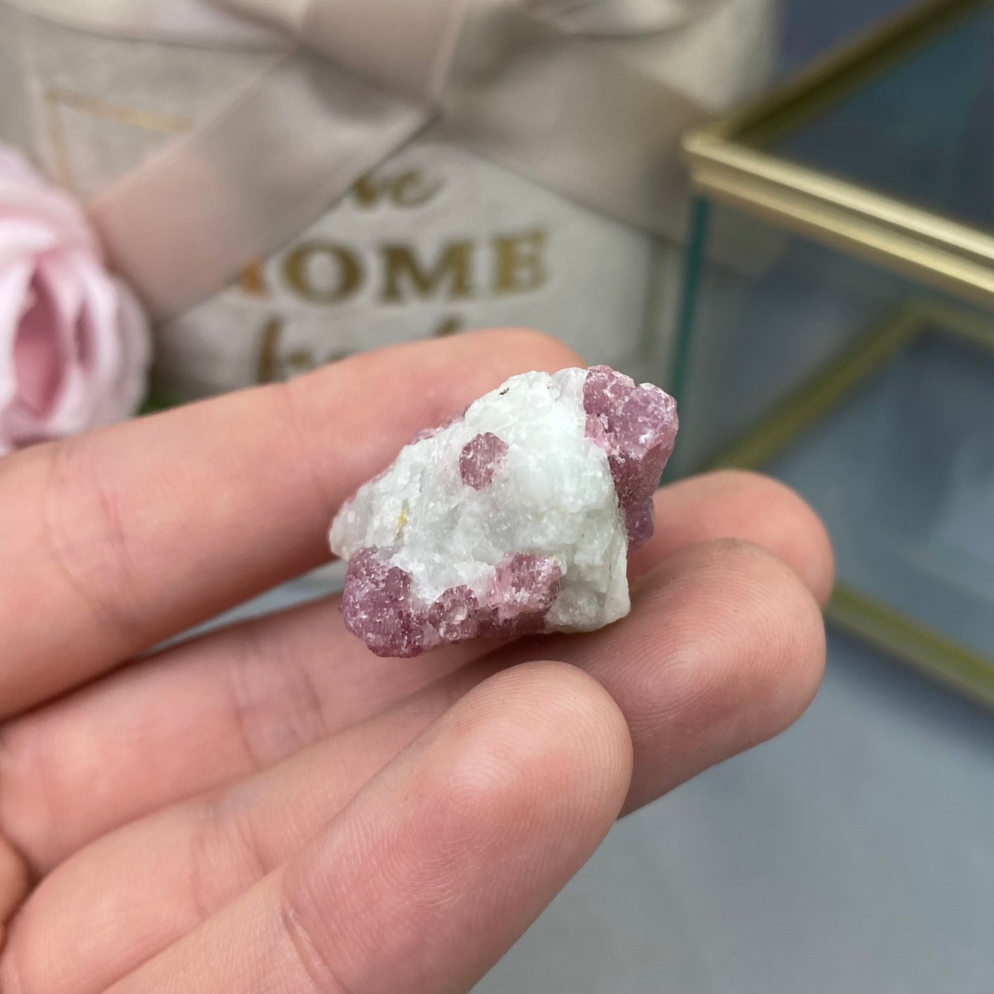 Rubellite in Quartz (Pink Tourmaline)