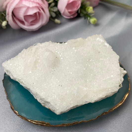 Clear Quartz with Calcite