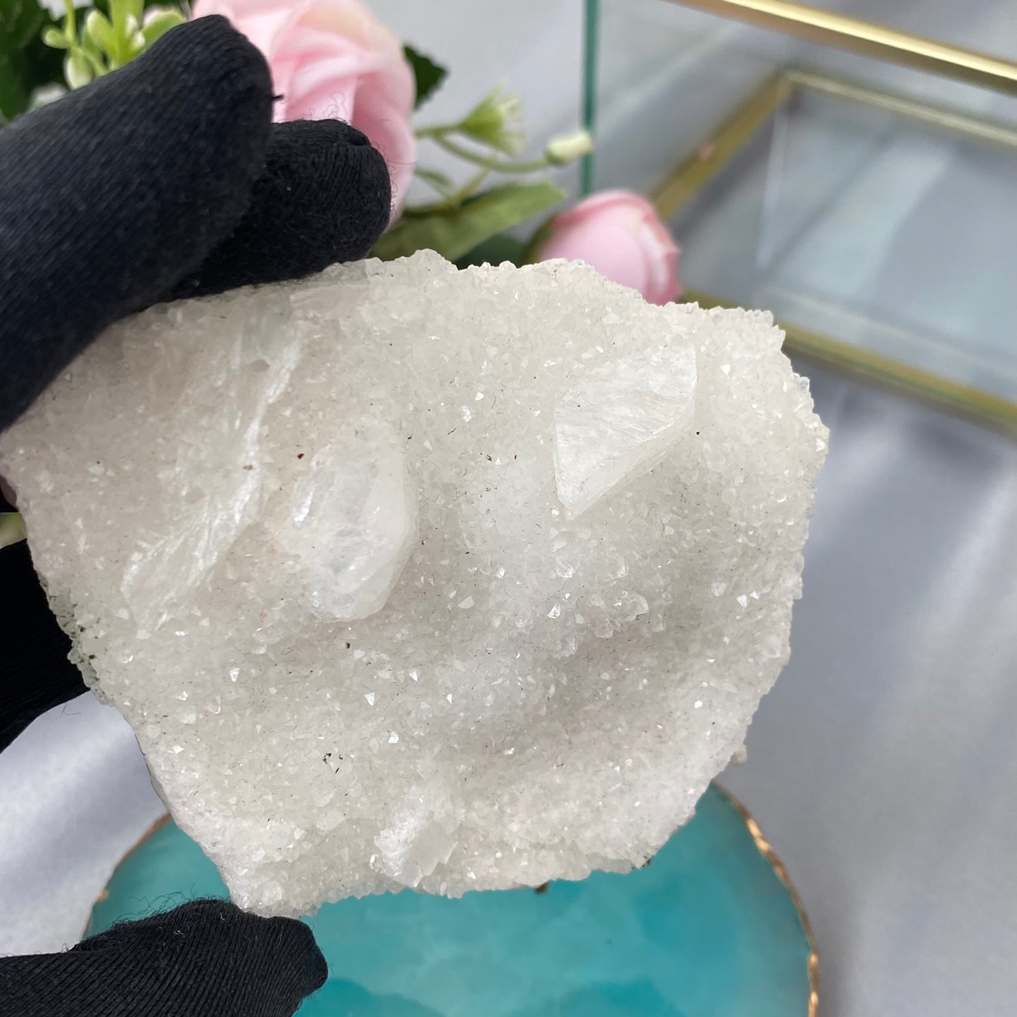 Clear Quartz with Calcite