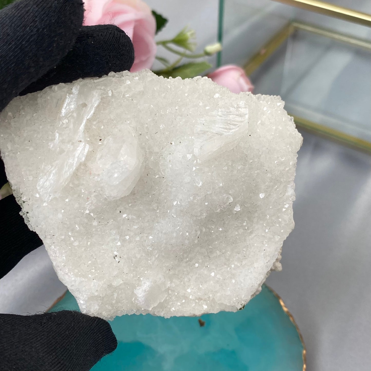 Clear Quartz with Calcite
