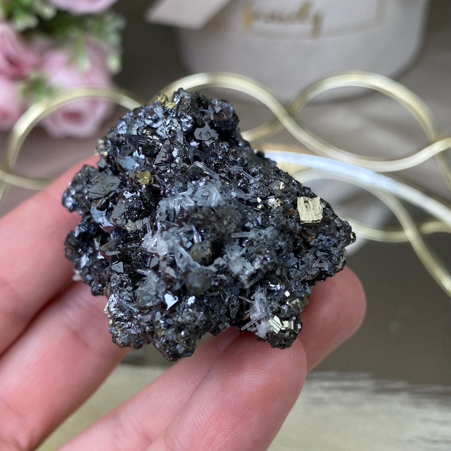 Pyrite, Galena, Sphalerite and Clear Quartz