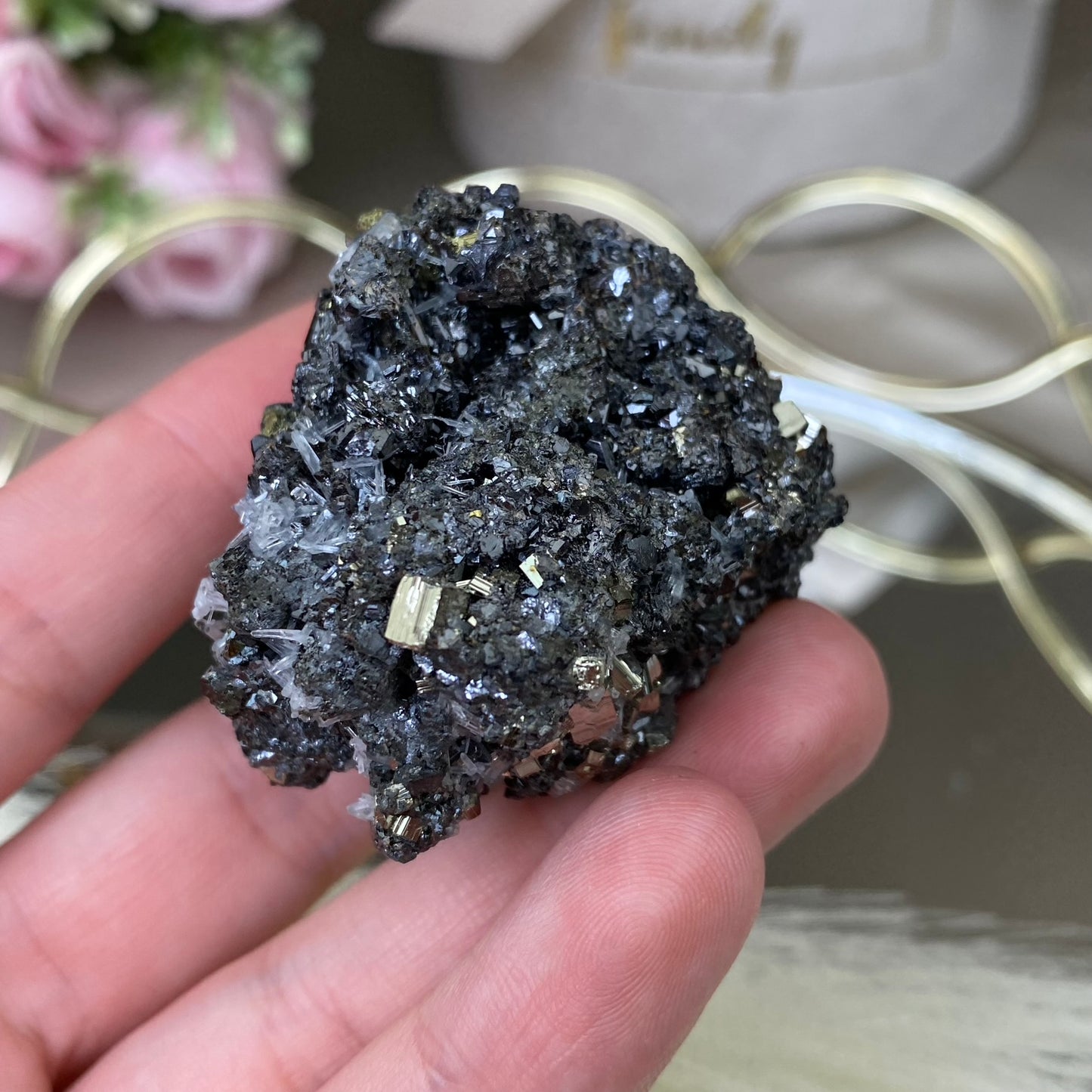 Pyrite, Galena, Sphalerite and Clear Quartz