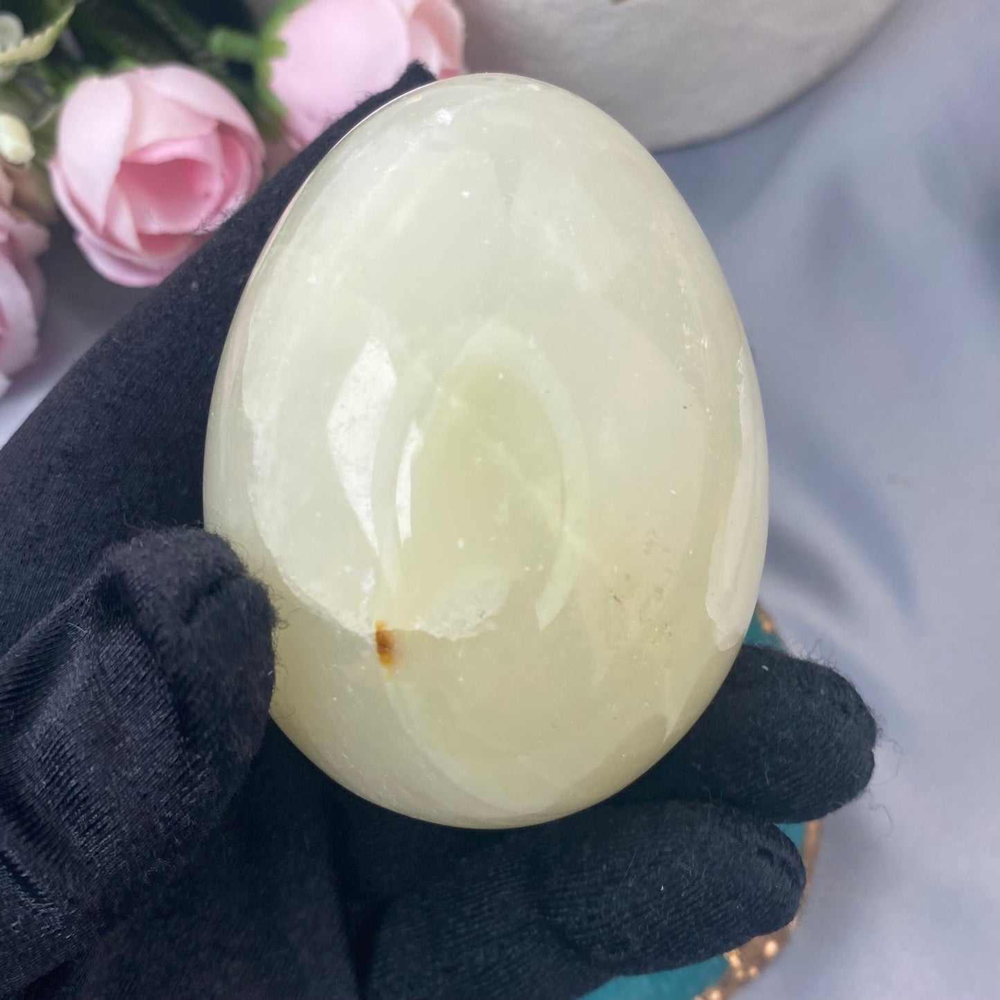Marble Onyx egg (Onyx 253g., 4.6×6.1cm)