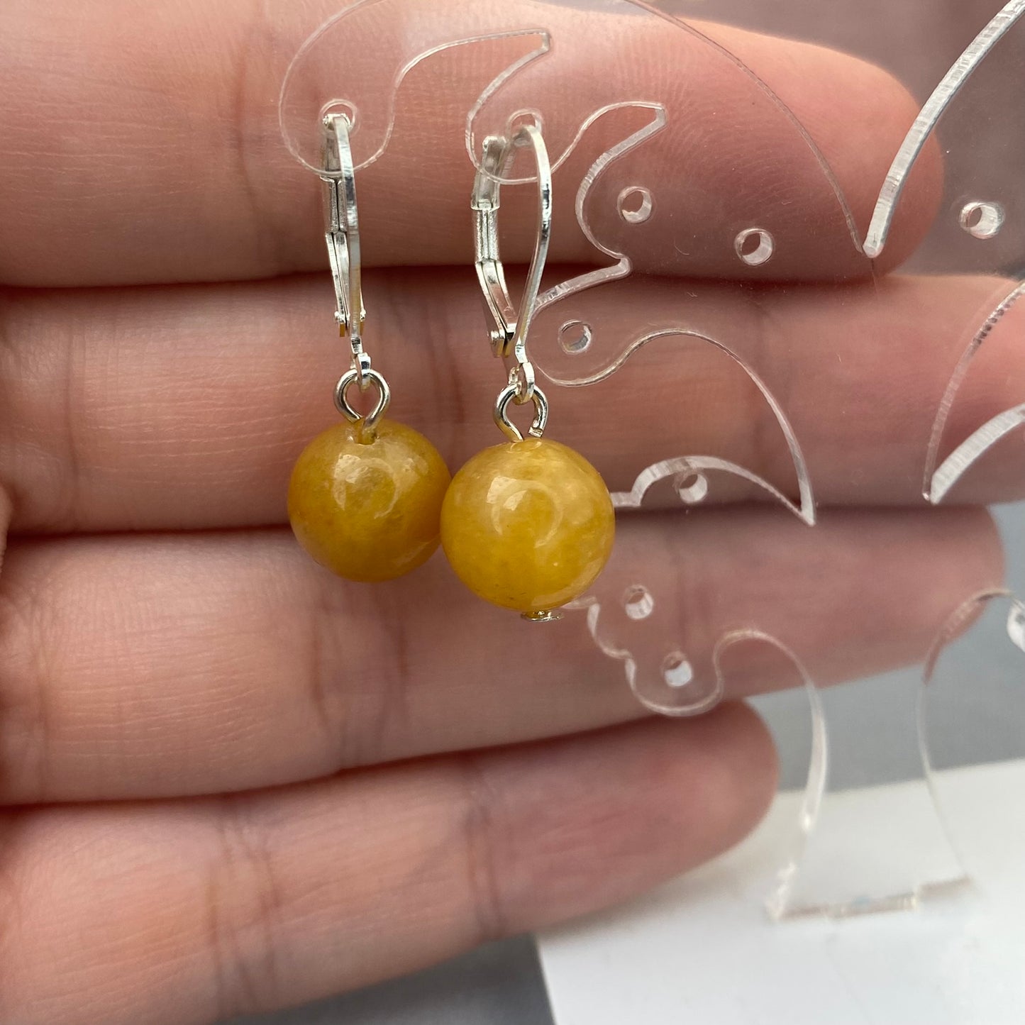 Jadeite earrings (Jadeite, 10mm (g))