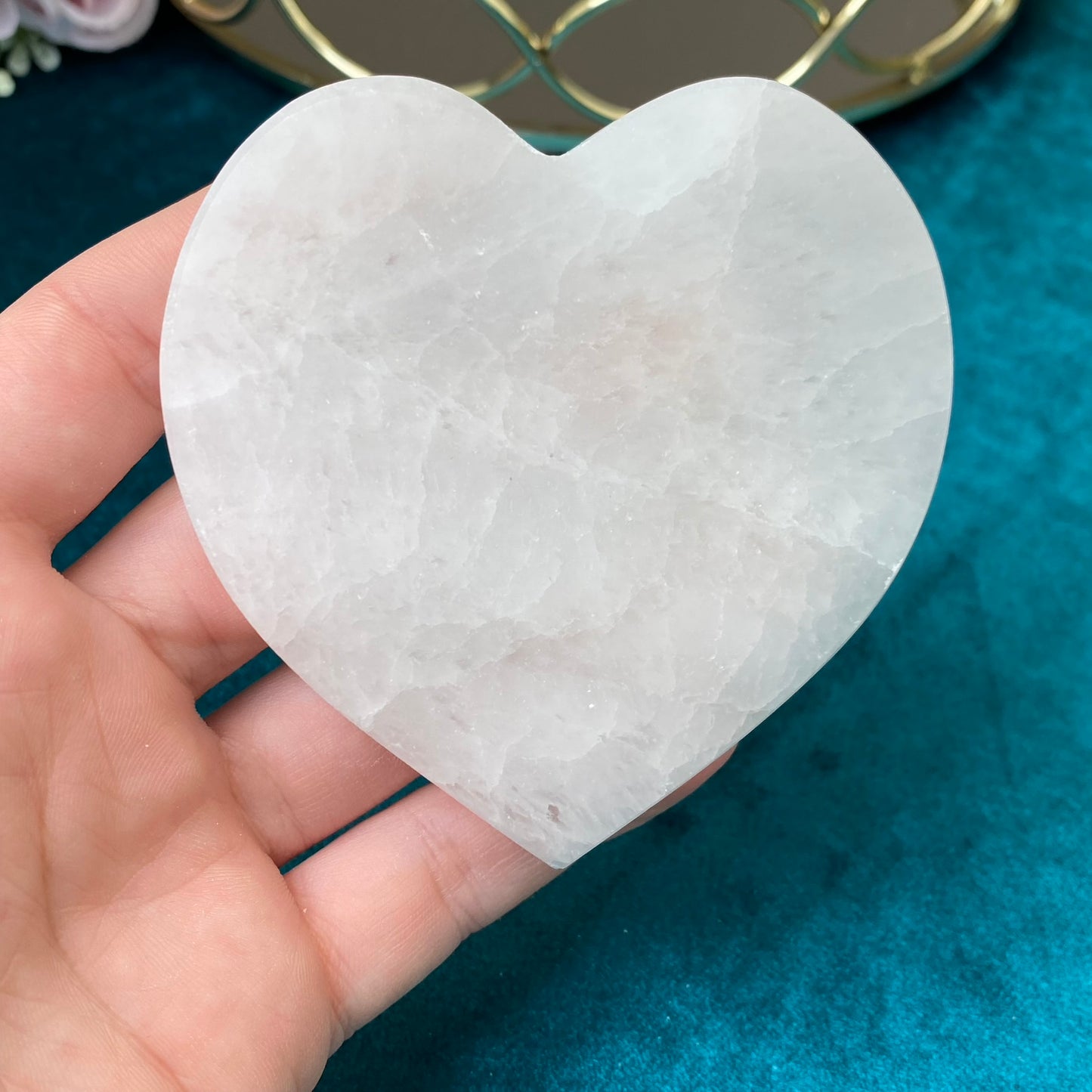 Selenite charging pad Heart size-S