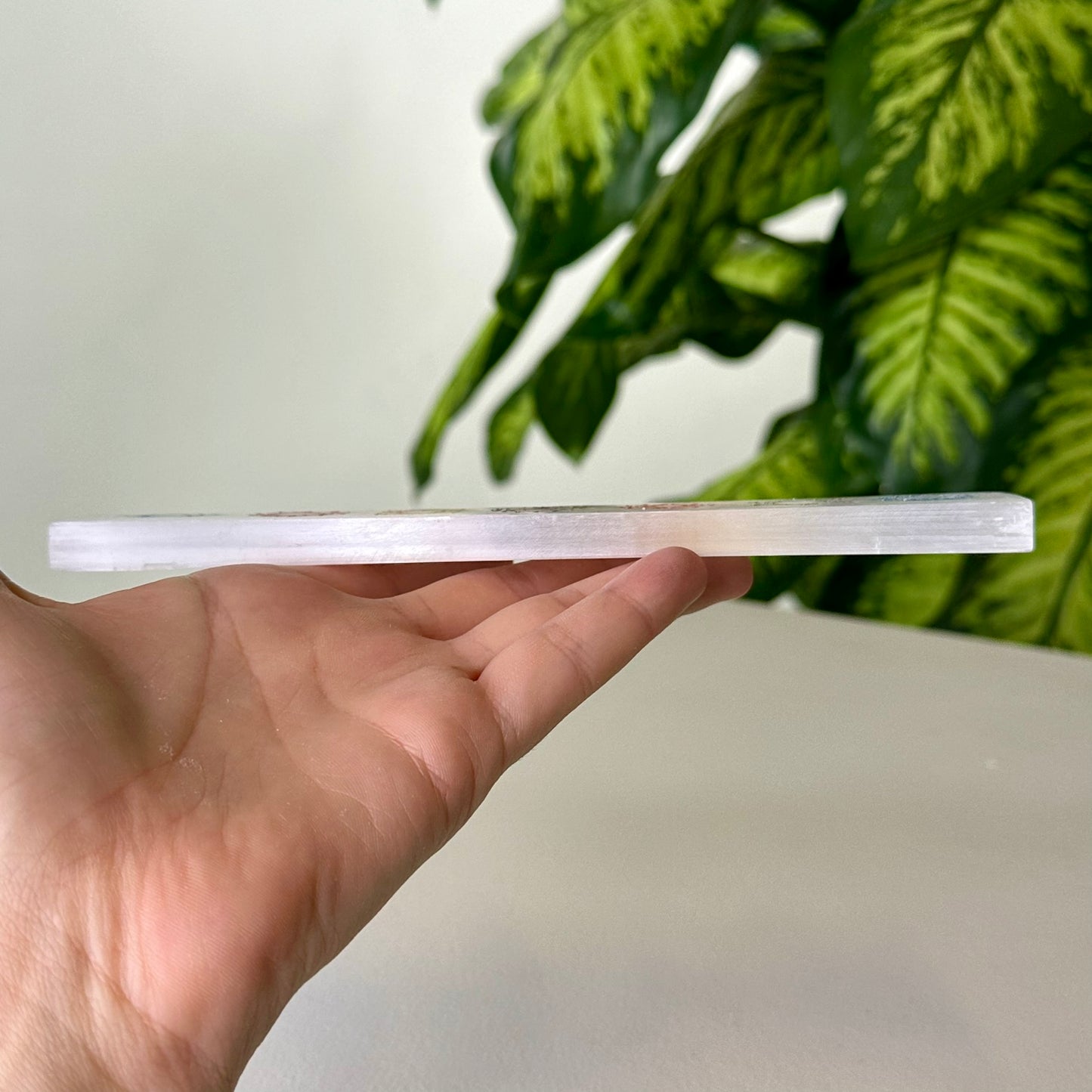 Selenīta uzlādes paliktnis "7 Čakras" (Selenīts, ~19.5cm)
