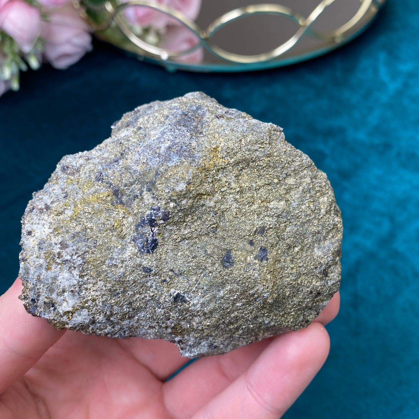 Natural raw Pyrite, Galena, Sphalerite and Clear Quartz 269g.