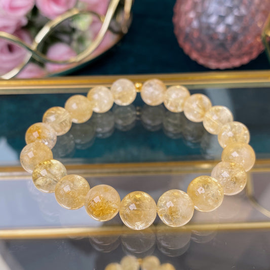 Citrine bracelet (Citrine, 10mm.For positive energy, self-confidence and money)