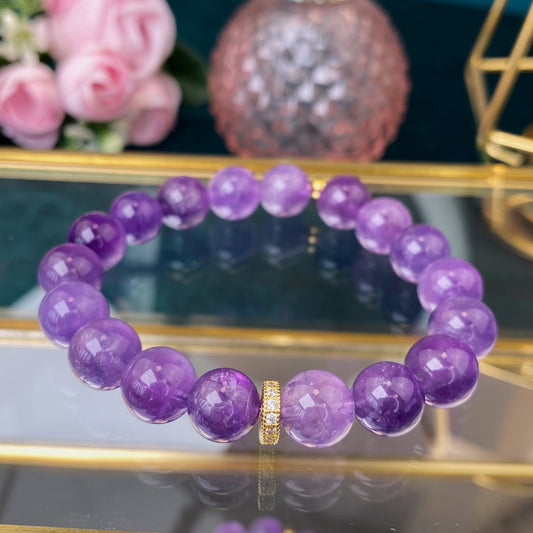 Amethyst bracelet (Amethyst, 10mm.For love, harmony and balance)