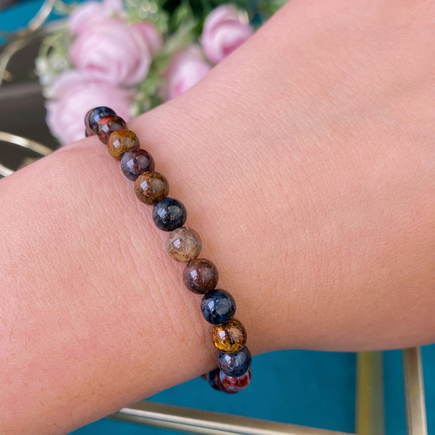 Pietersite bracelet (Pietersite, 6mm. For protection, good mood and energy.)