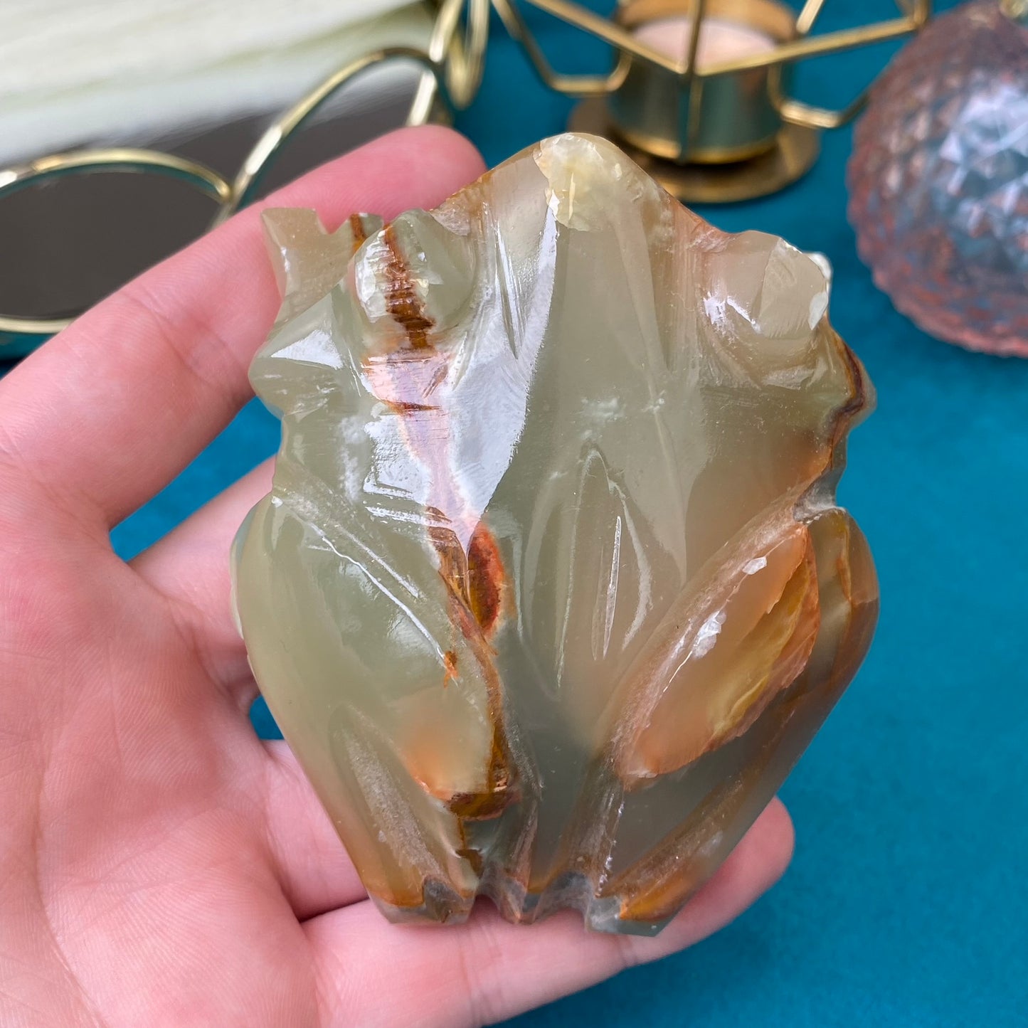 Natural Marble Onyx frog (Marble Onyx)