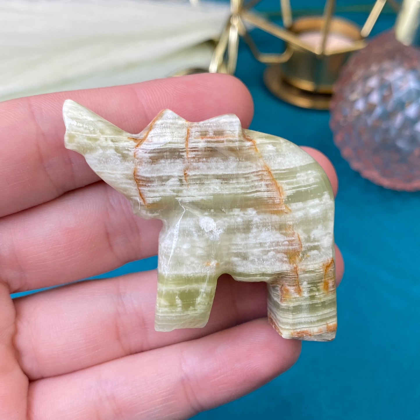Natural Marble Onyx elephant (Marble Onyx)