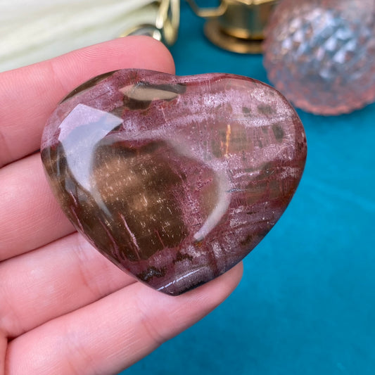 Petrified wood heart 63g.