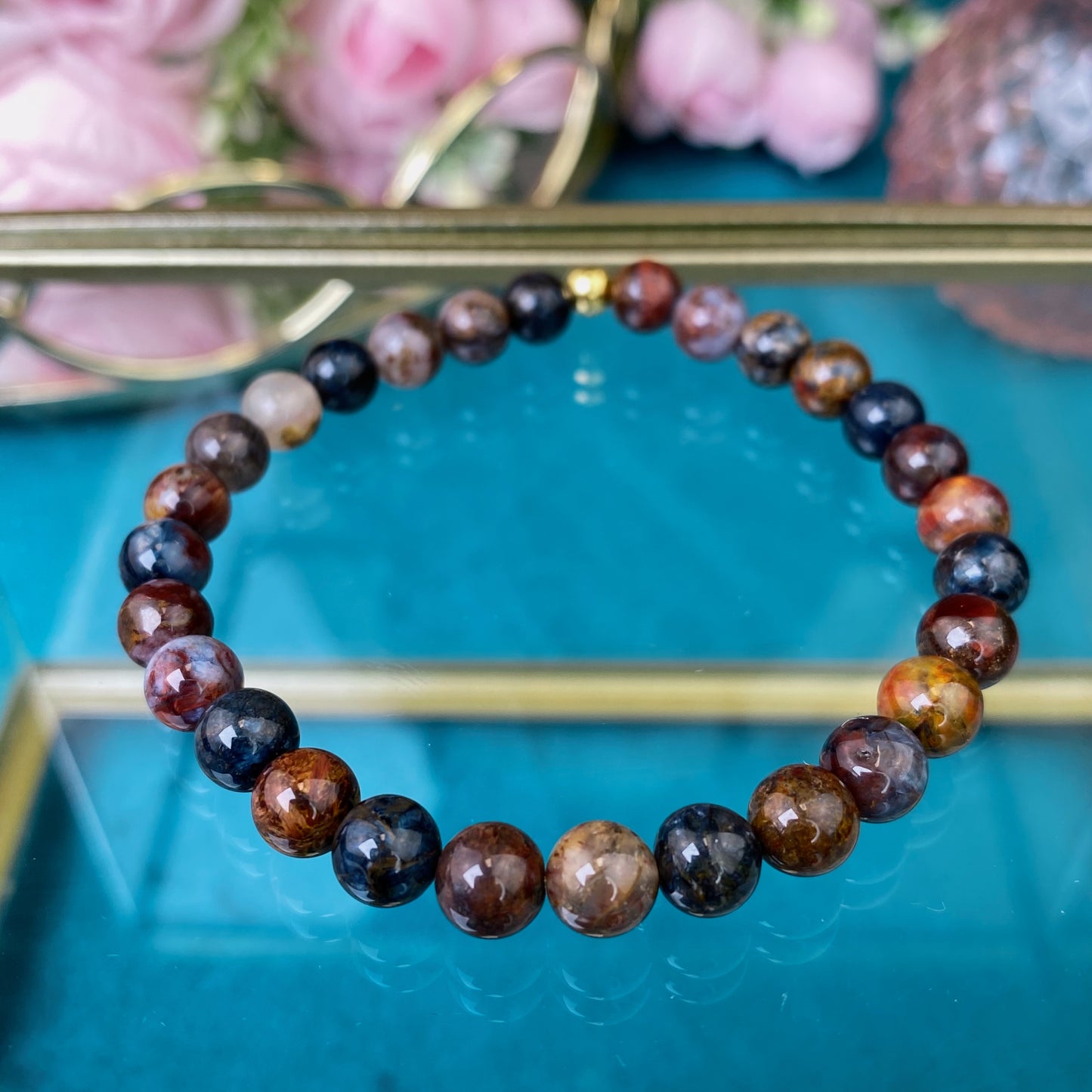Pietersite bracelet (Pietersite, 6mm. For protection, good mood and energy.)