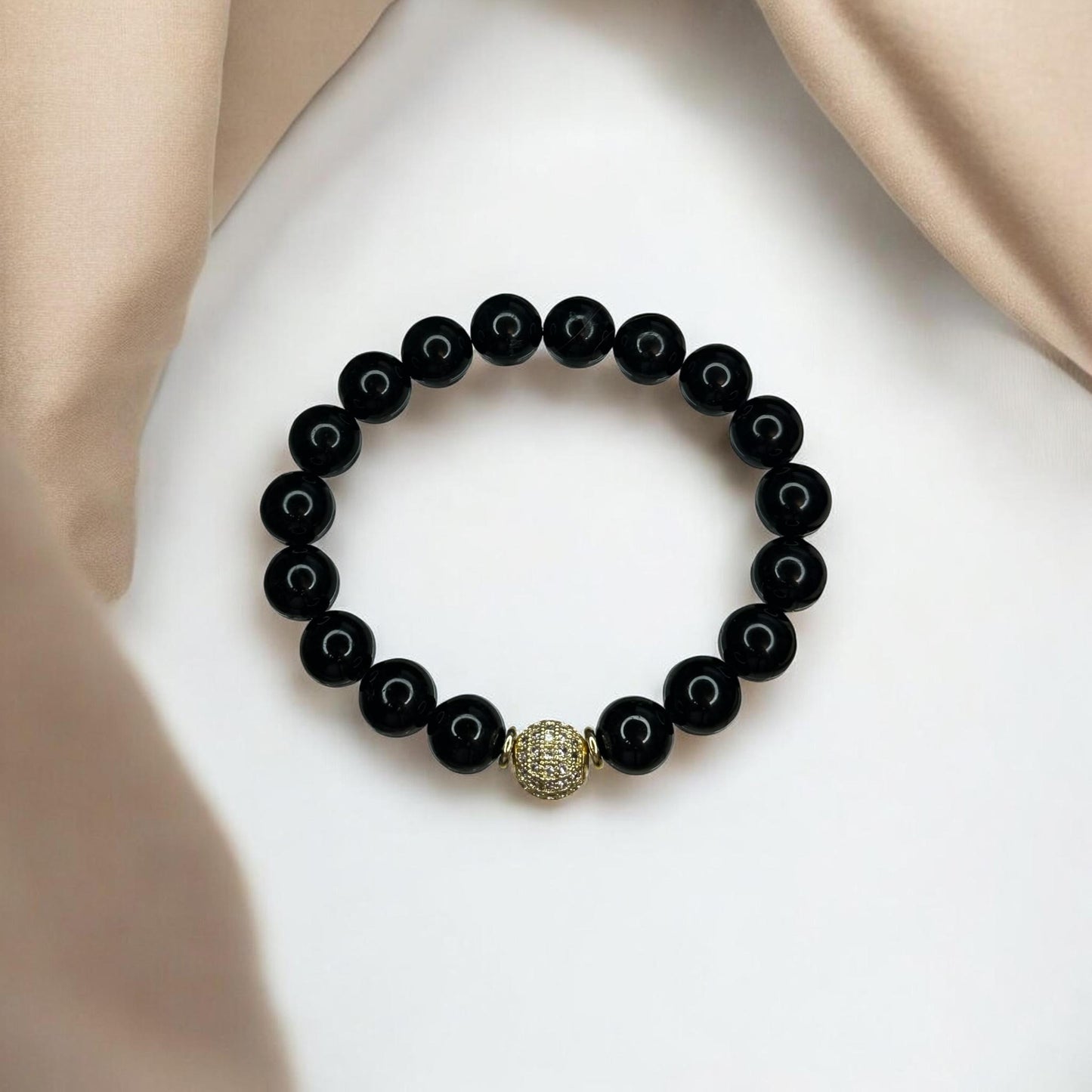 Melnā Turmalīna rokassprādze (Melnais Turmalīns/ Šerls, 10mm.)