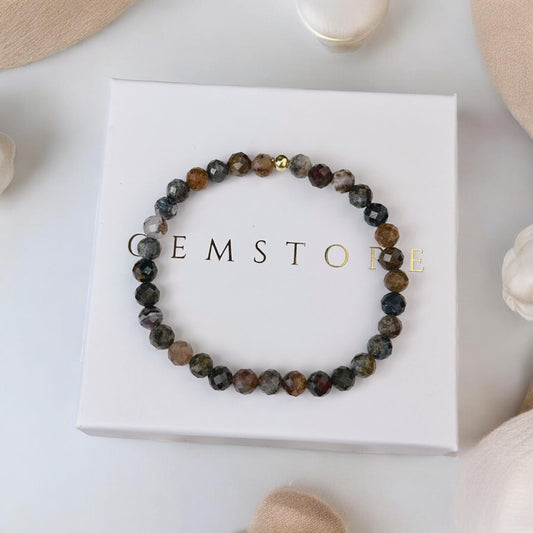 Pītersīta rokassprādze (Pītersīts, slīpēts, 6mm. Aizsardzībai, labam garastāvoklim un enerģijai.)