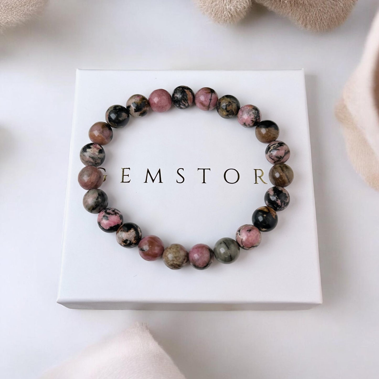 Rodonīta rokassprādze (Rodonīts, 8mm)