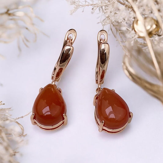 Karneola/Serdolika auskari