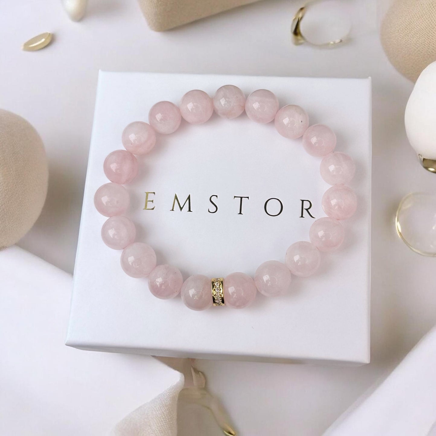 Rozā Kvarca aproce (Rozā Kvarcs, 10mm)