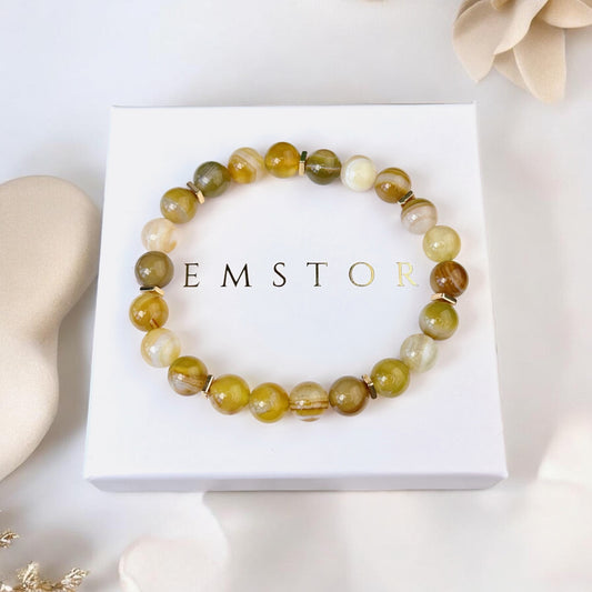 Ahāta rokassprādze (Ahāts tonēts,8mm. Veiksmei, mieram un harmonijai.)