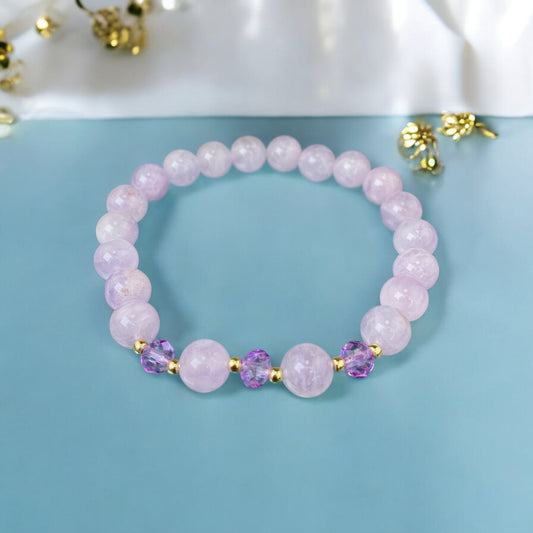 Lavandas Žadeīta rokassprādze (Žadeīts, 8mm. Pārliecībai, mīlestībai un gudrībai.)