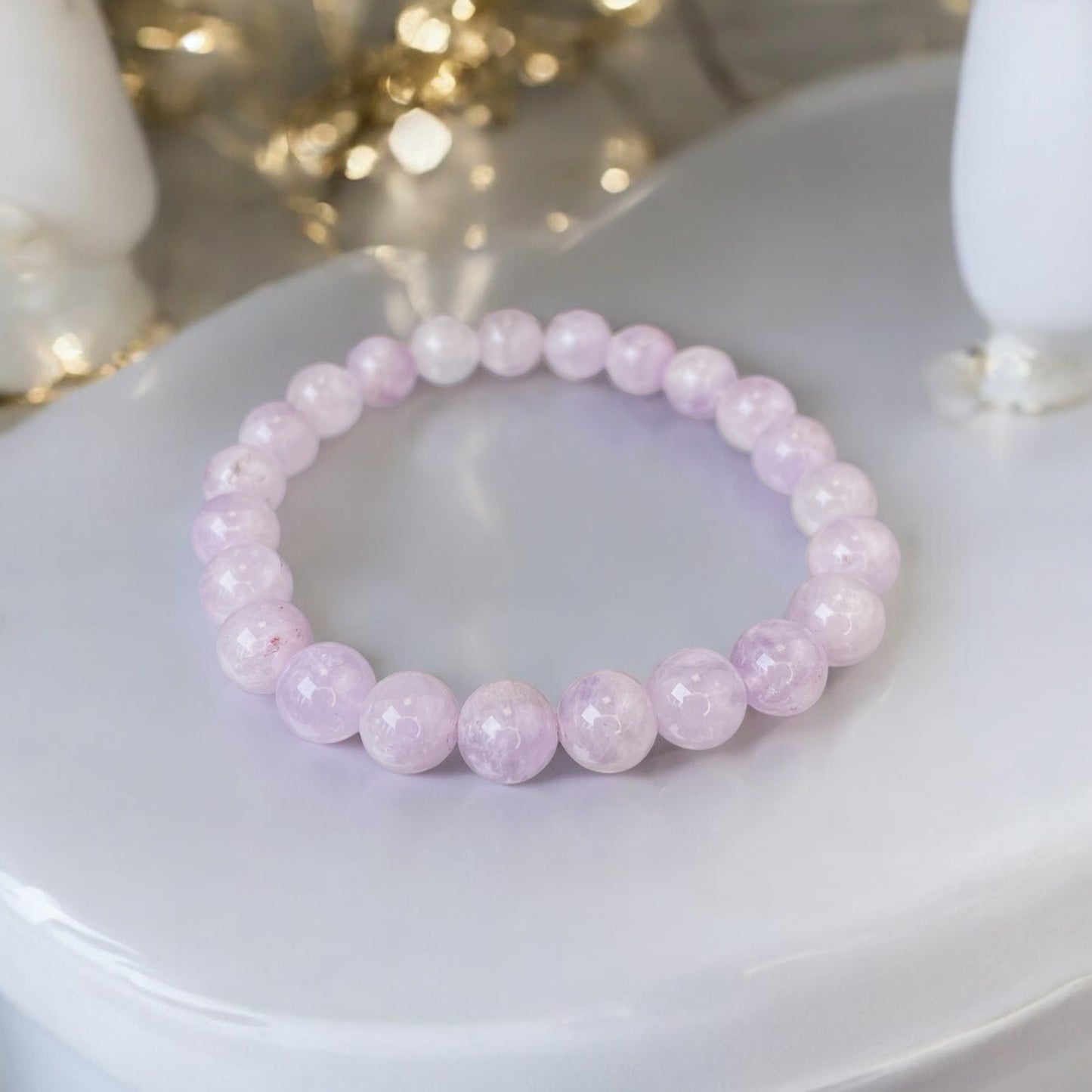 Lavander Jadeite bracelet (Jadeite, 8mm. For confidence, love and wisdom.)