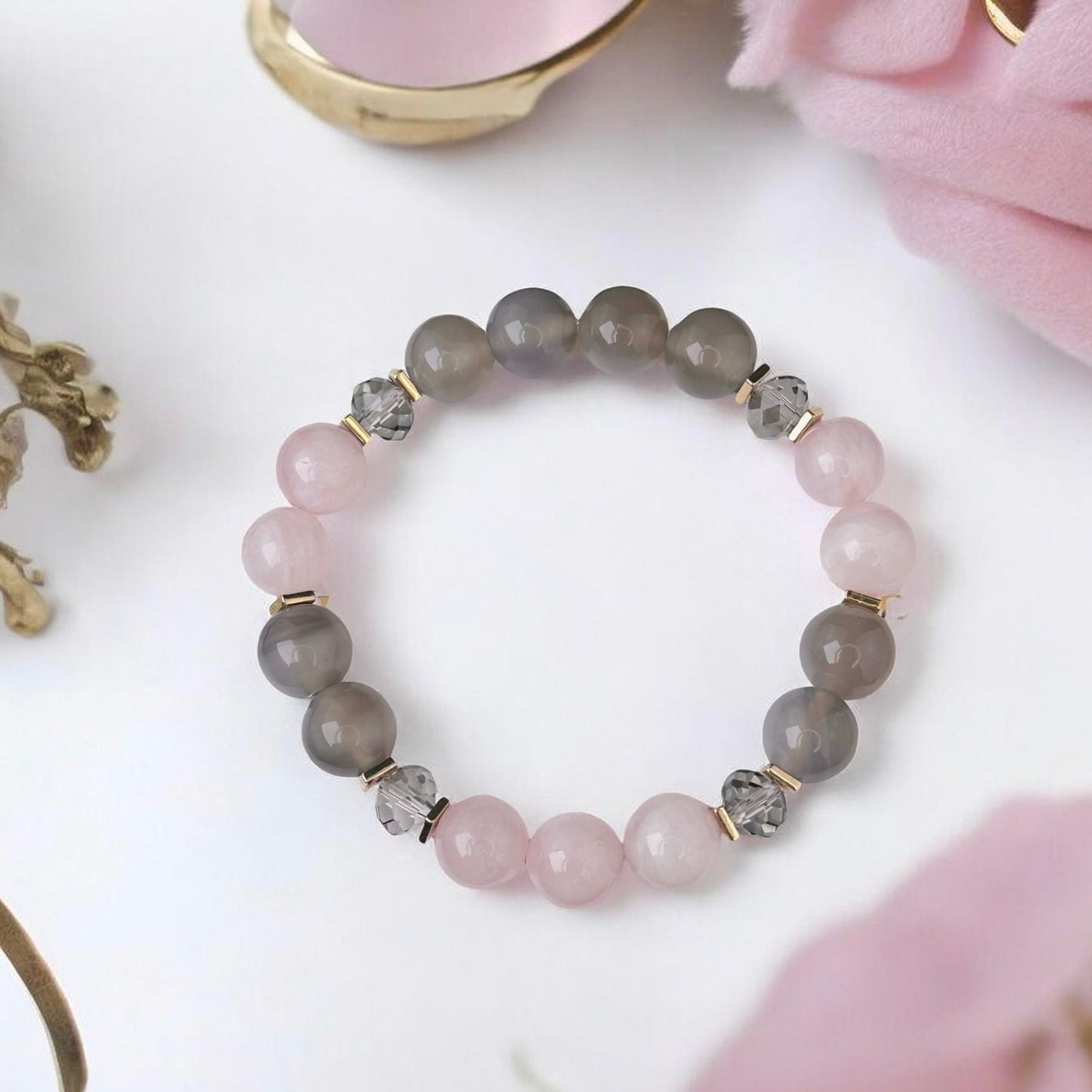 Rozā Kvarca un Ahāta aproce (Rozā Kvarcs, Ahāts, 10mm)