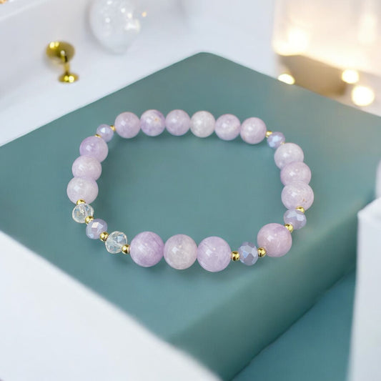 Lavandas Žadeīta rokassprādze (Žadeīts, 8mm. Pārliecībai, mīlestībai un gudrībai.)