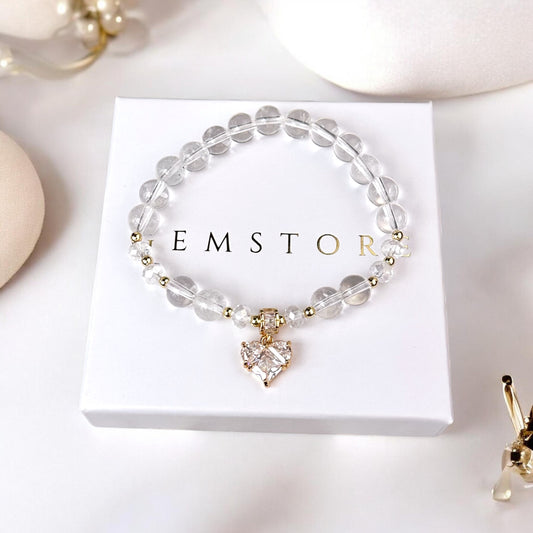 Kalnu Kristāla rokassprādze (Kalnu Kristāls, 8mm. Veselībai, pozitīvai enerģijai un aizsardzībai.)