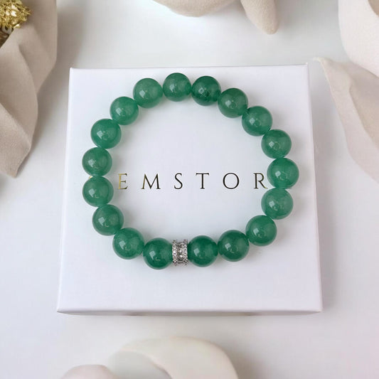 Avanturīna rokassprādze ar sudraba krāsas dekoru (Avanturīns, 10mm)